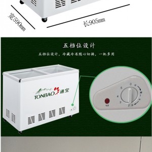 TONBAO/通寶冷柜125L臥式冷凍冷藏綠豆沙冰柜加盟店專用商用正品